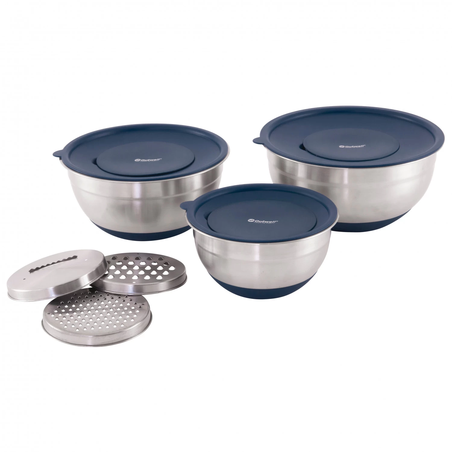 Outwell - Chef Bowl Set With Lids & Graters - Stel-sæt 1 Outwell - Chef Bowl Set With Lids & Graters - Stel-sæt