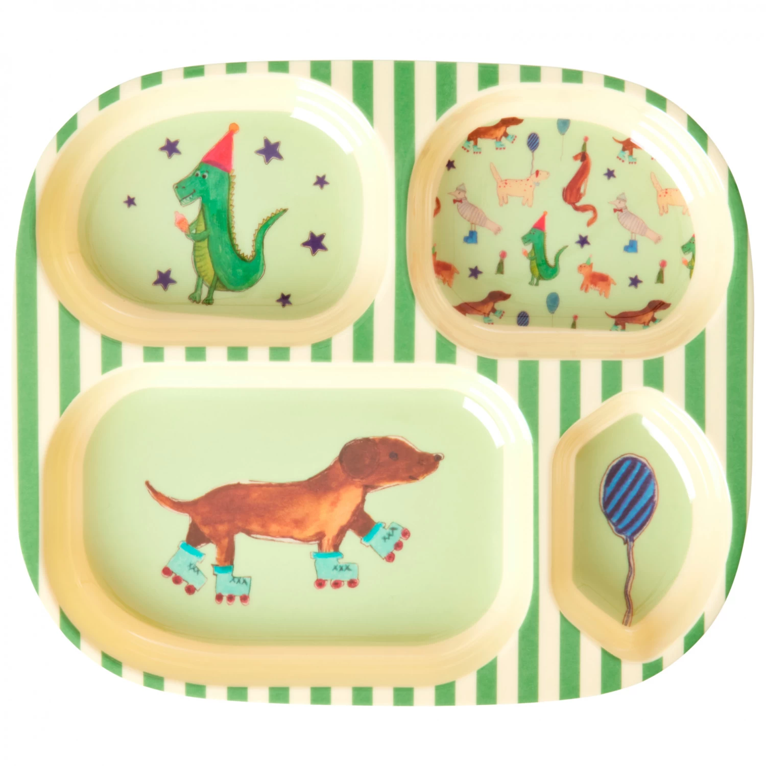 Rice - Melamine Kids 4 Room Plate - Tallerken 2 Rice - Melamine Kids 4 Room Plate - Tallerken - Billede 2