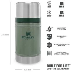Stanley - Classic Food Container 0,7 L - Madopbevaring -Udendørs køkken forsyninger discountbutik stanley classic food container 07 l madopbevaring detail 4