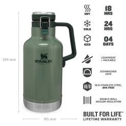 Stanley - Classic Vacuum Beer Growler - Drikkeflaske -Udendørs køkken forsyninger discountbutik stanley classic vacuum beer growler drikkeflaske detail 4